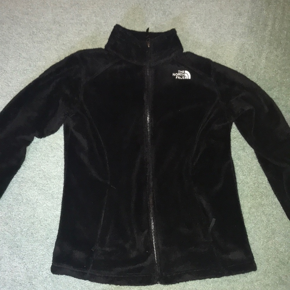 Black Fuzzy North Face Jacket